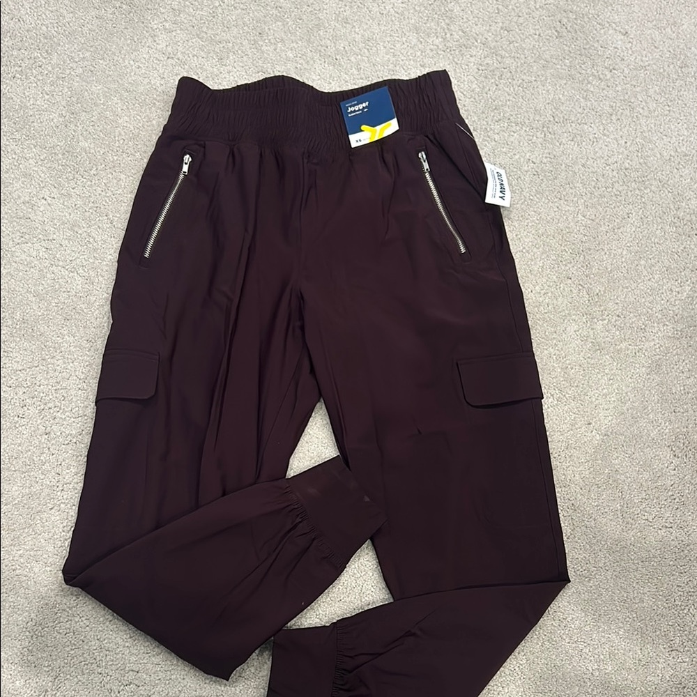 Old Navy Purple Joggers with Elastic Waistband and Zippered Pockets